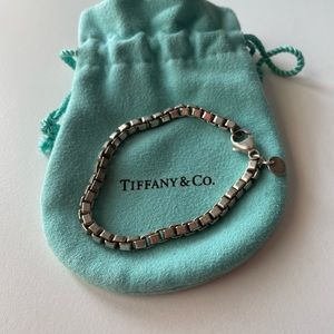Tiffany & co silver box chain bracelet